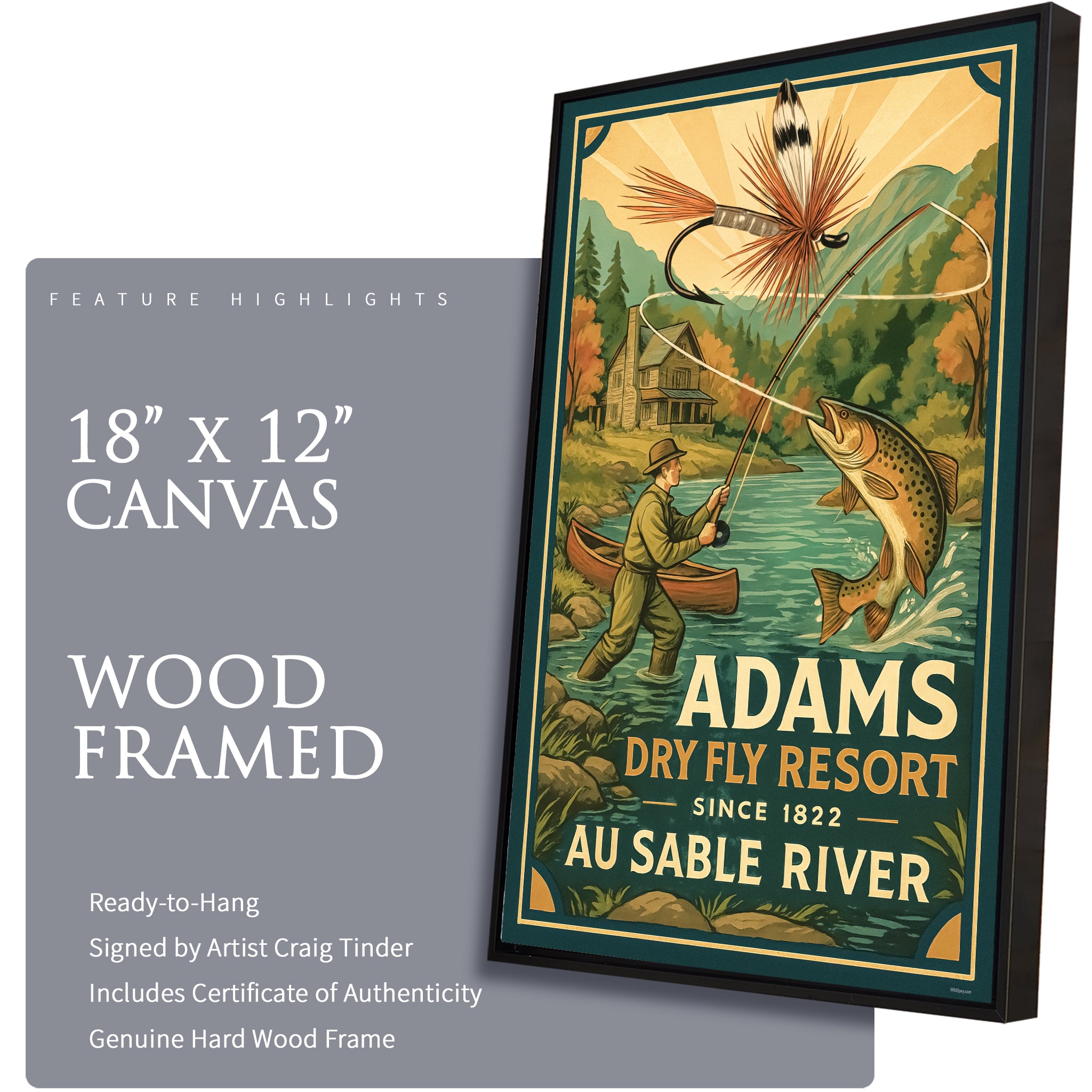 Adams Dry Fly Resort - Travel Poster