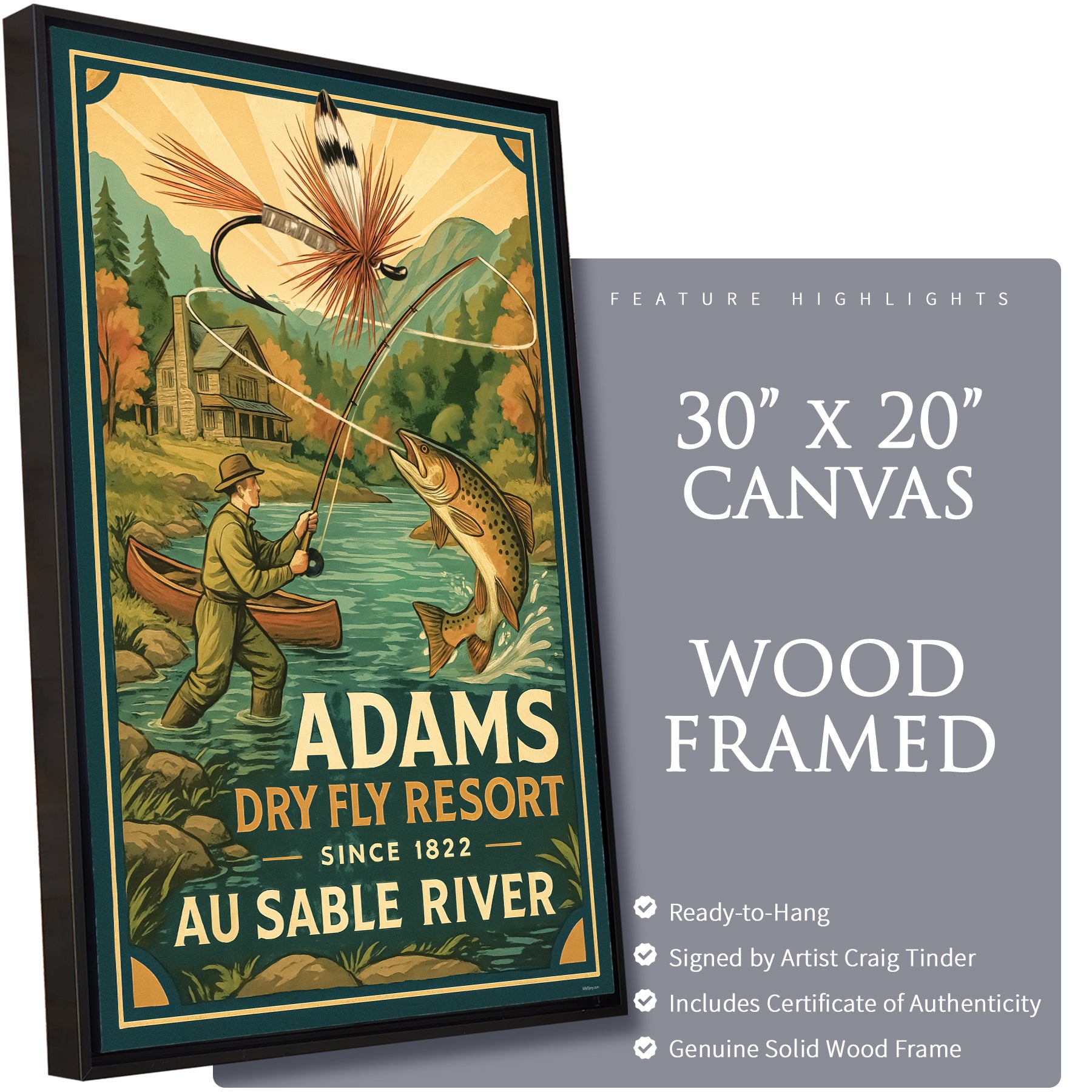 Adams Dry Fly Resort - Travel Poster