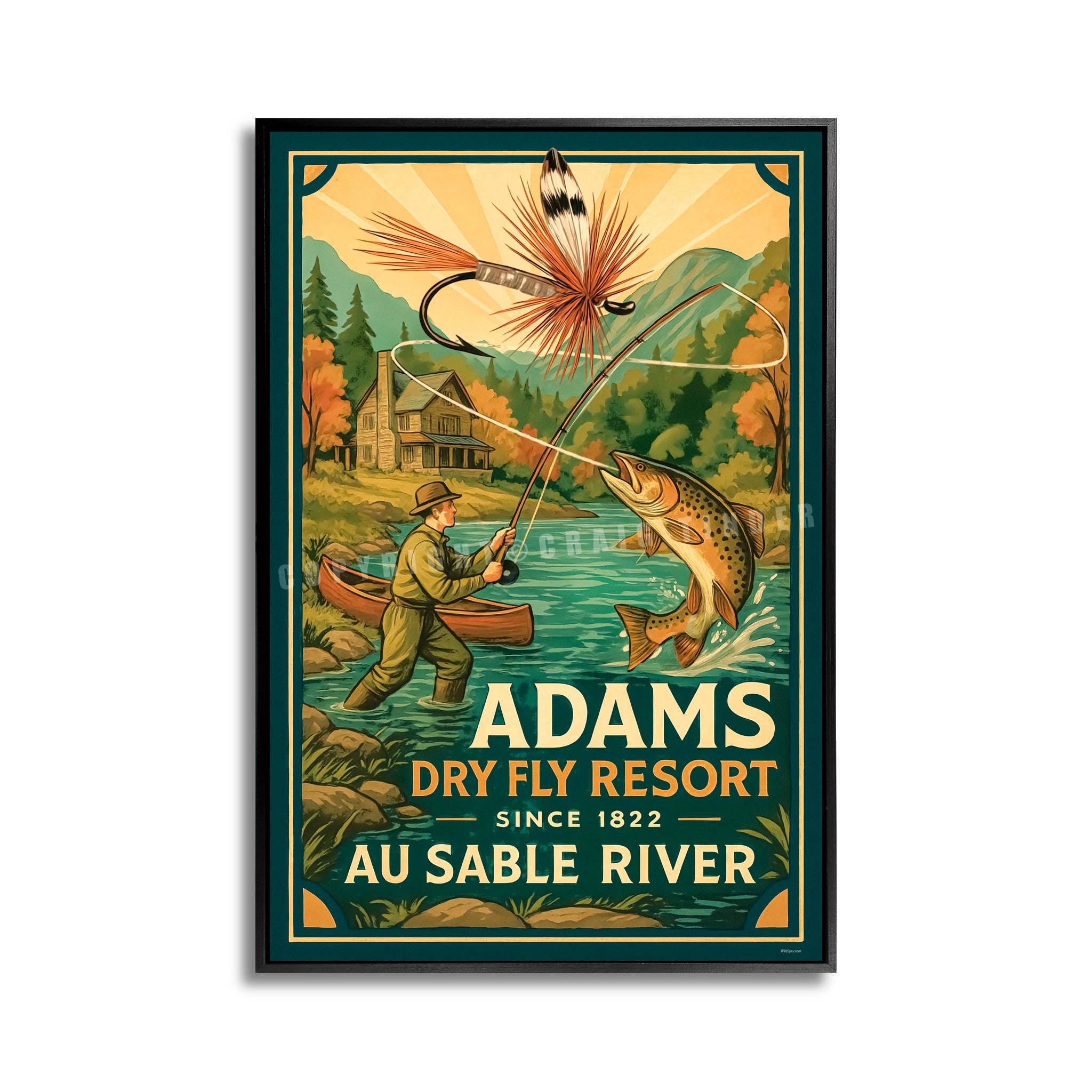 Adams Dry Fly Resort - Travel Poster