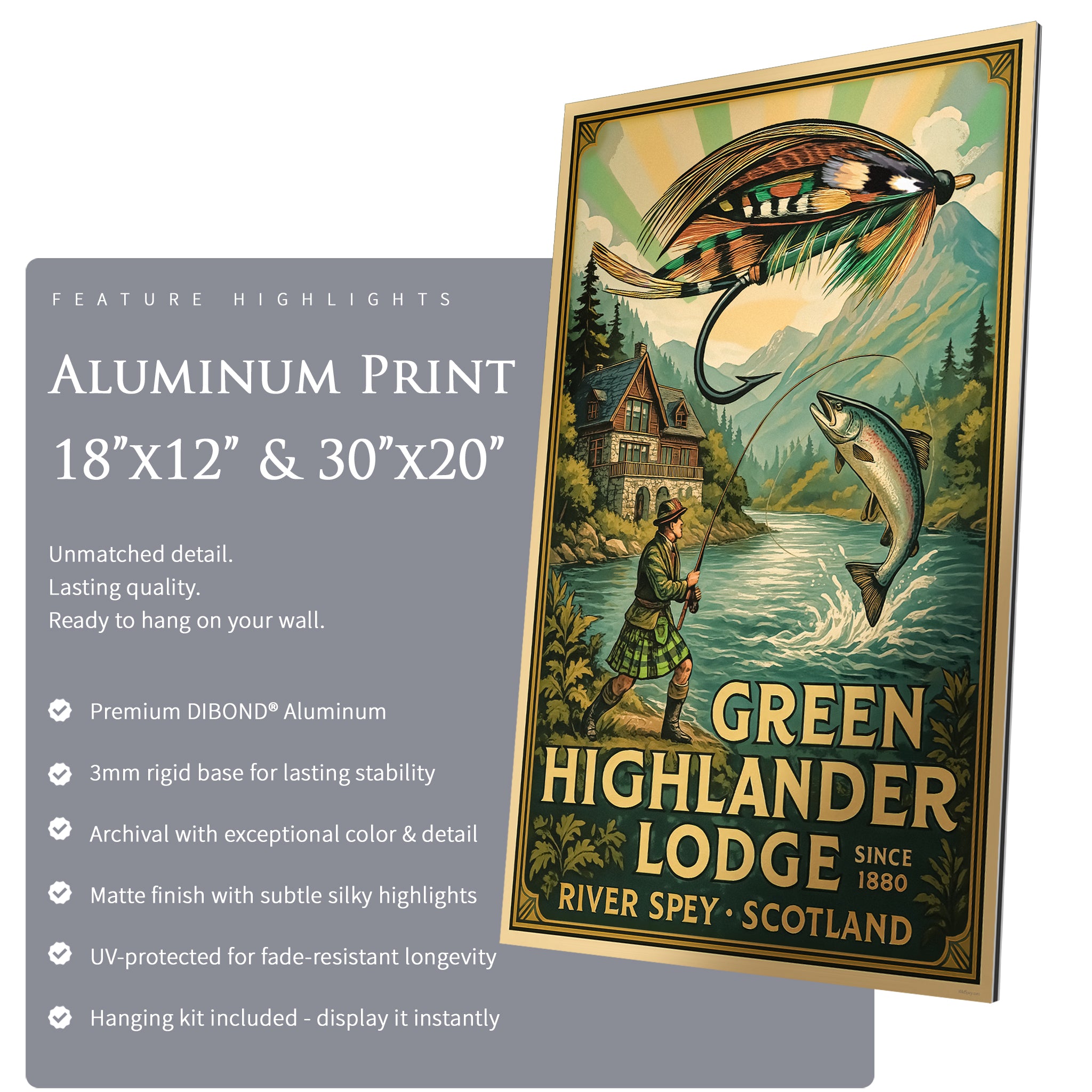 Green Highlander Lodge - Travel Poster