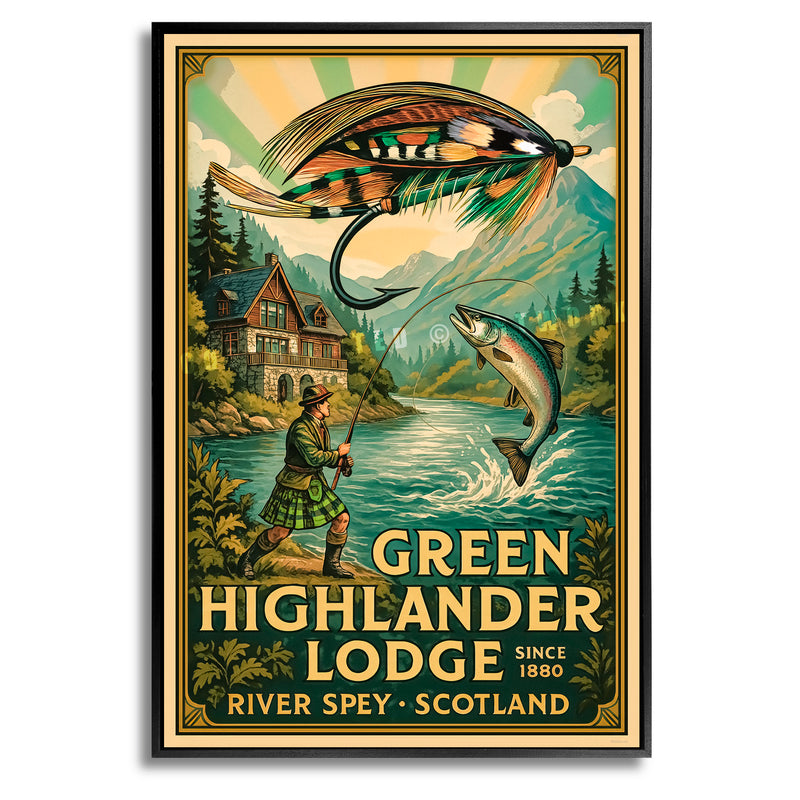 Green Highlander Lodge - Travel Poster