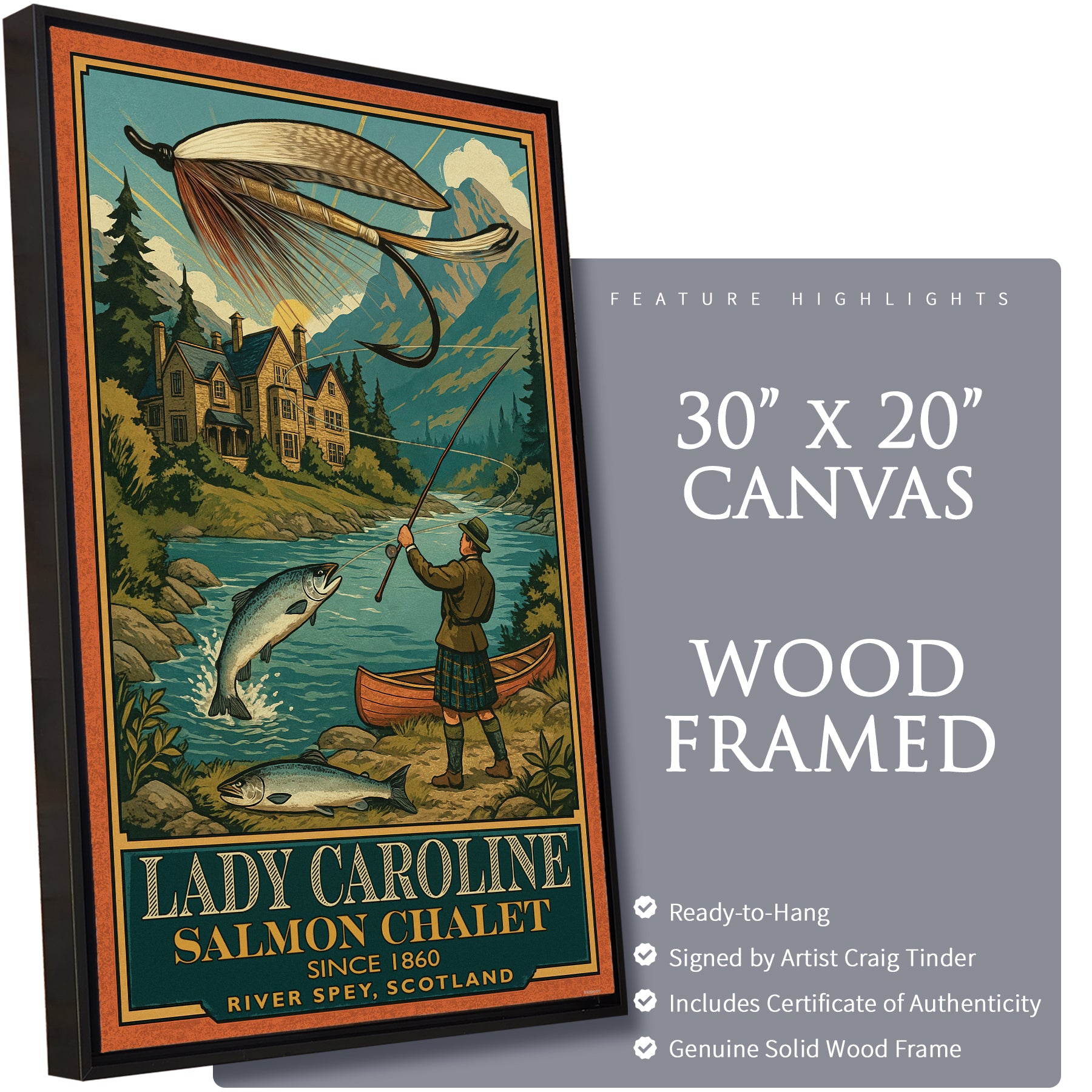 Lady Caroline Salmon Chalet - Travel Poster