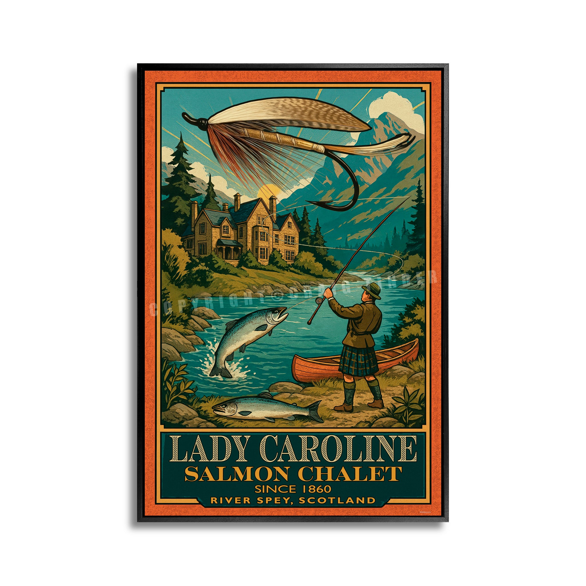 Lady Caroline Salmon Chalet - Travel Poster